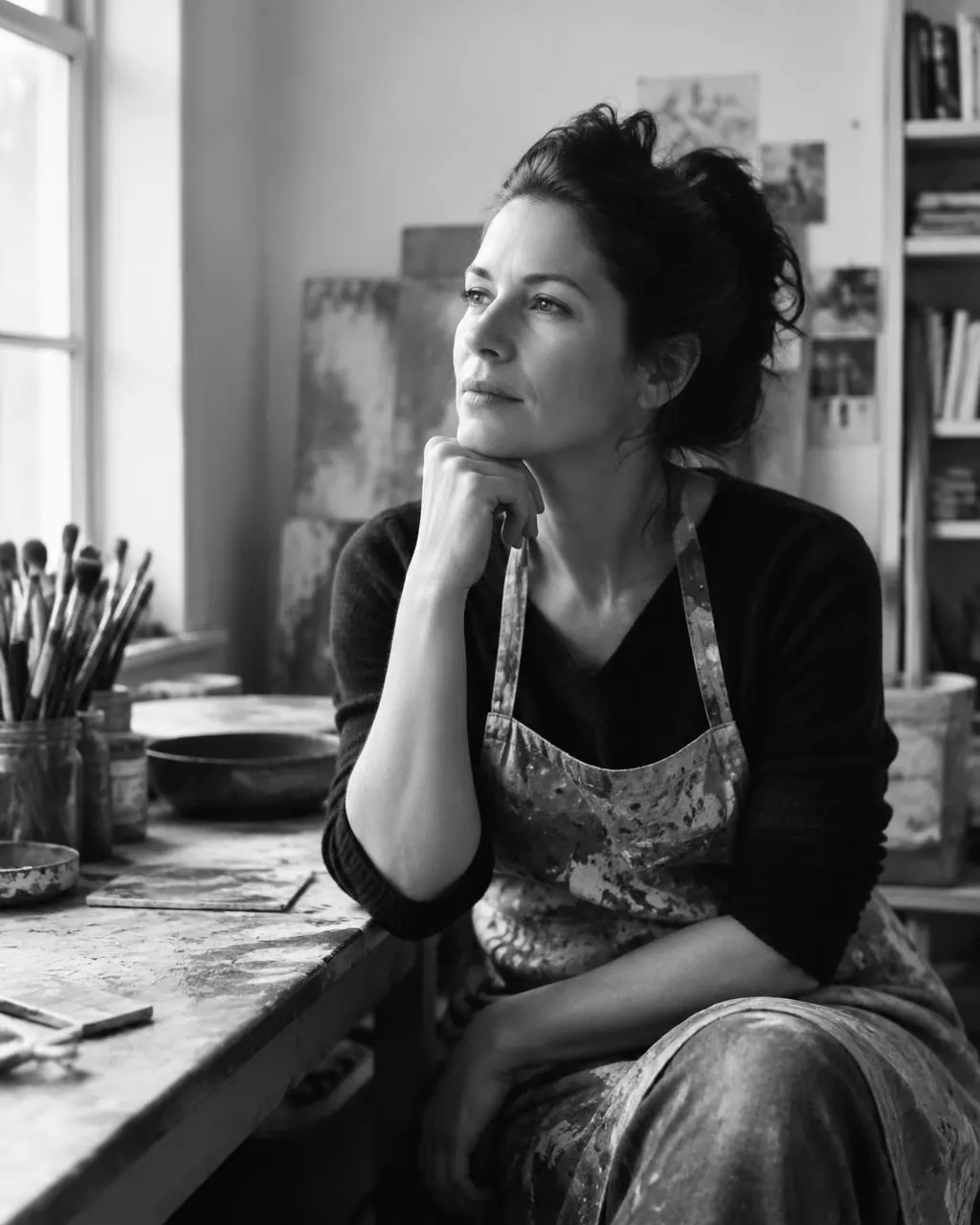Haein Kim in her studio